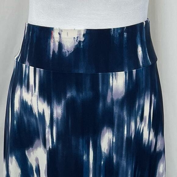 Valerie Stevens Navy Pink Boho Vacation Beach Tie Dye Maxi Skirt NWOT Size S - Picture 2 of 10